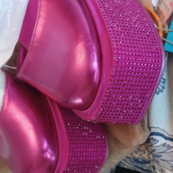 Circus NY Sam Edelman Womens Bailey Jewel Pink Platform Heels Shoes SZ 9.5 - Picture 13 of 16